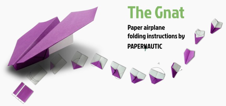 Series of folding steps for the Gnat paper airplane