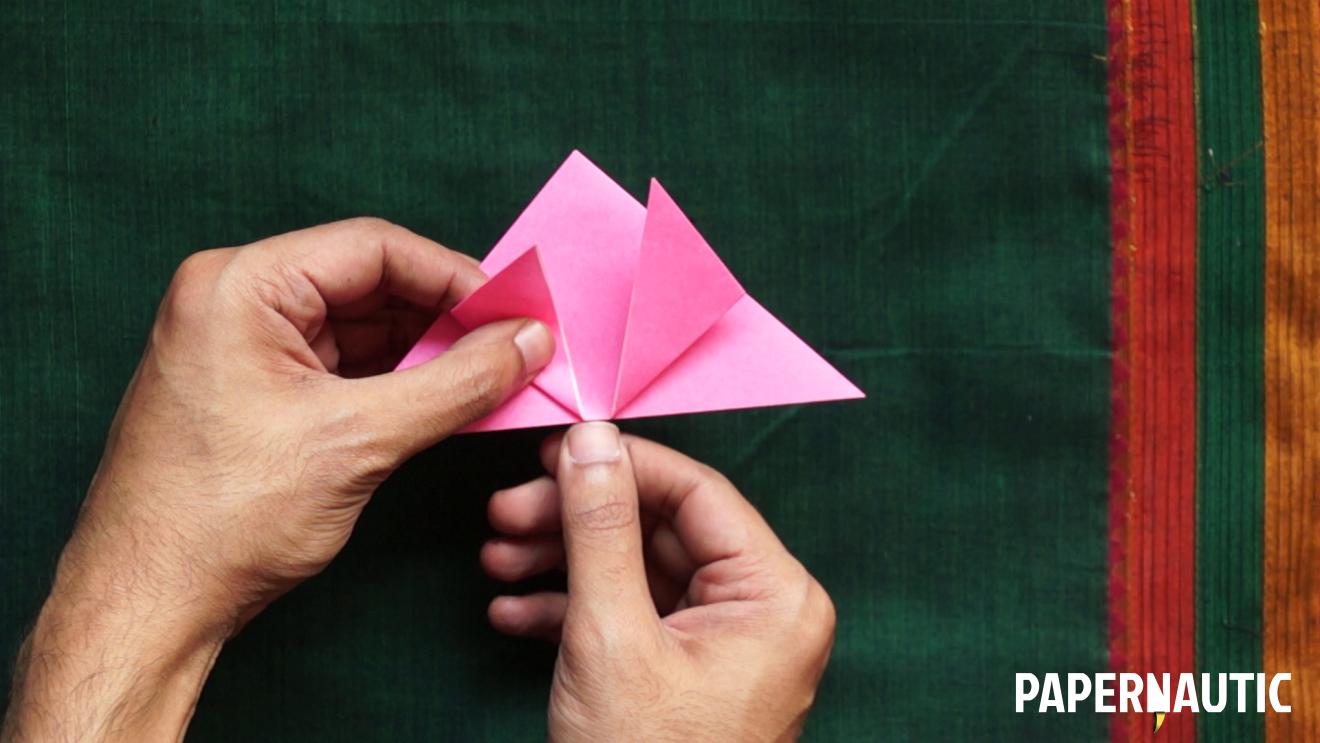Step 04 - Origami Tulip - easy paper tulip steps