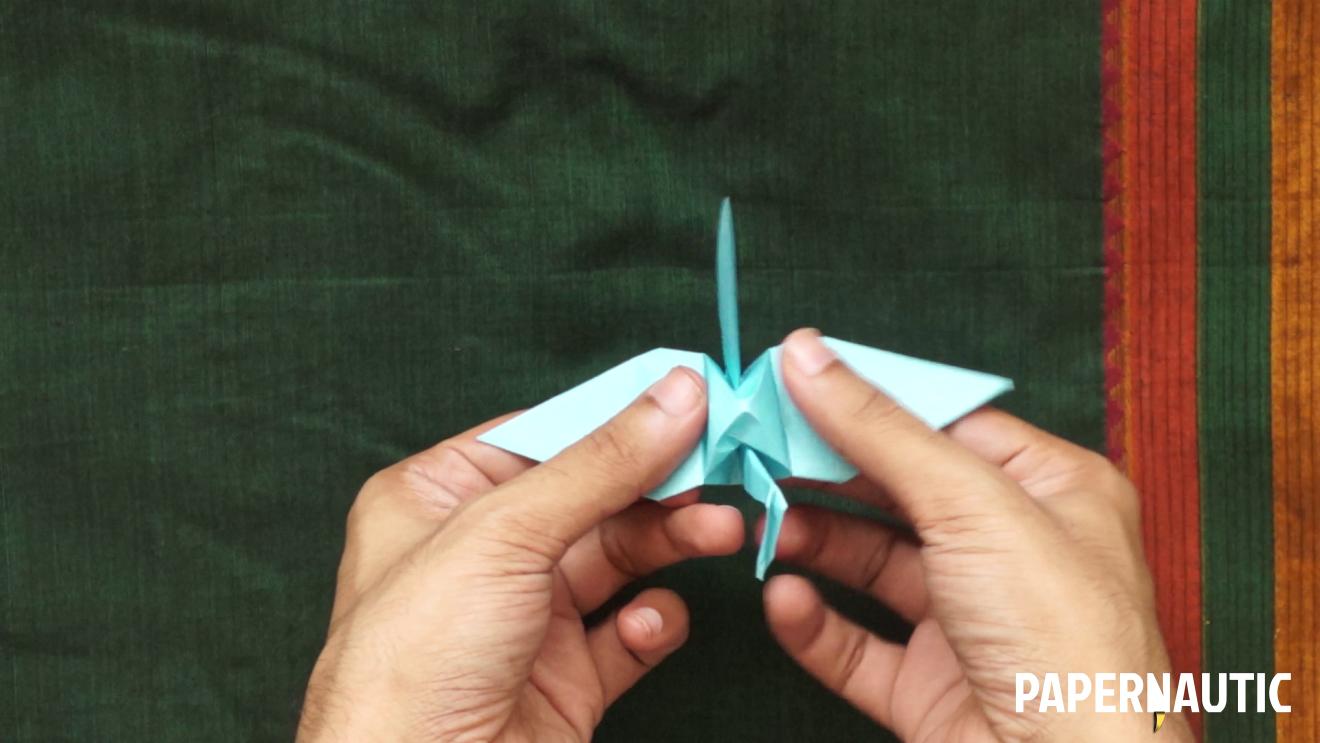 Step 23 - Origami Paper Crane - easy origami crane steps