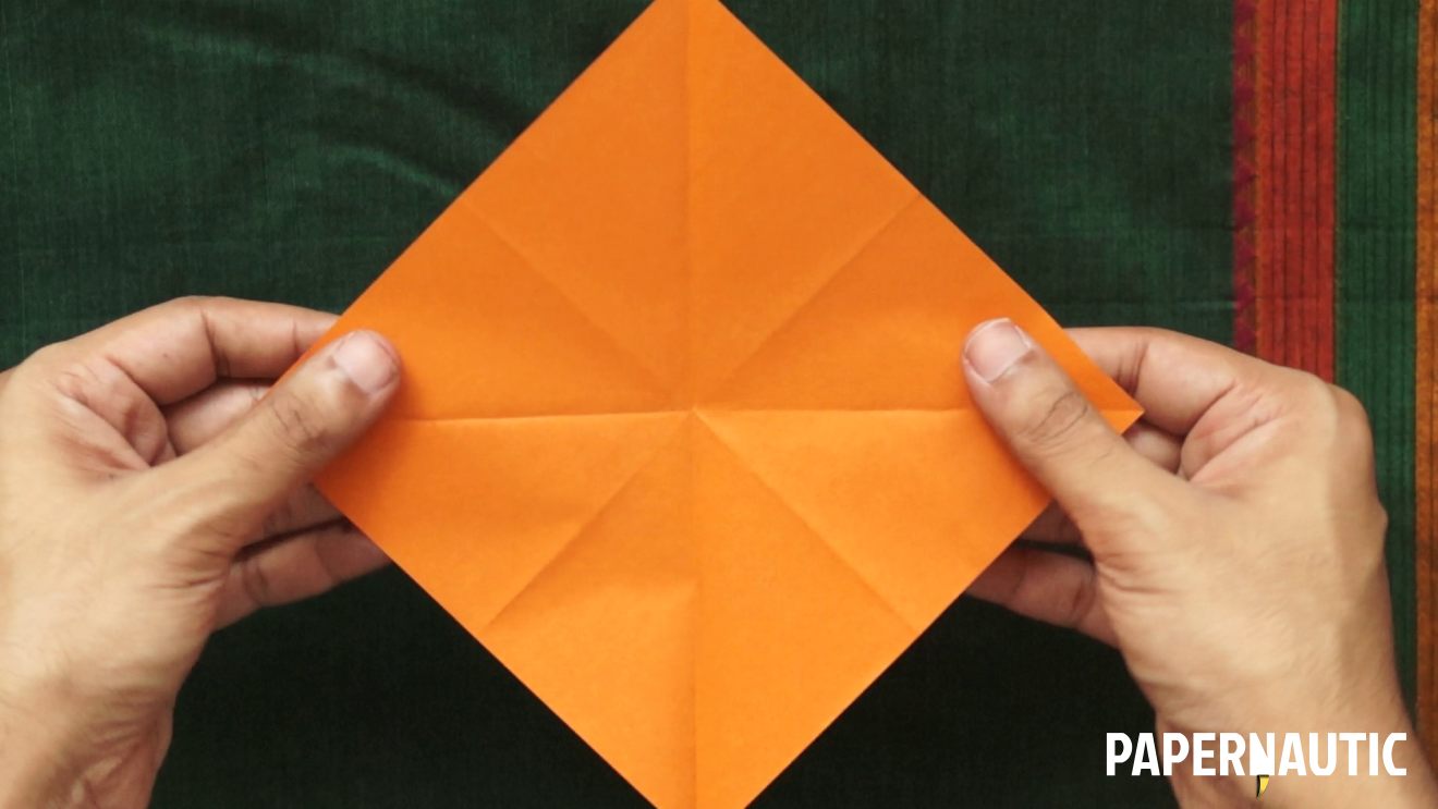Step 02 - Origami Paper Dinosaur - easy origami dino steps