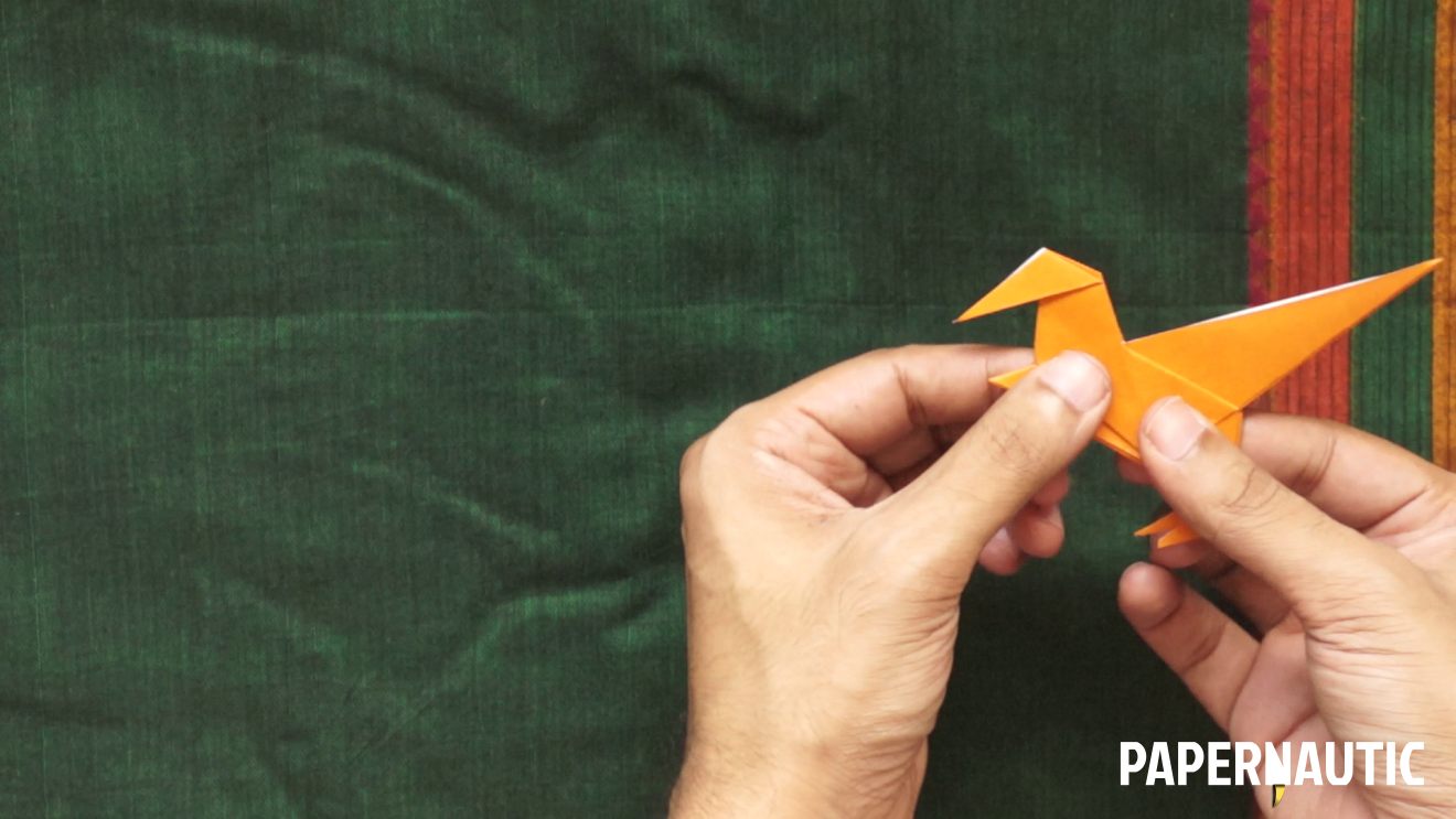 Step 21 - Origami Paper Dinosaur - easy origami dino steps