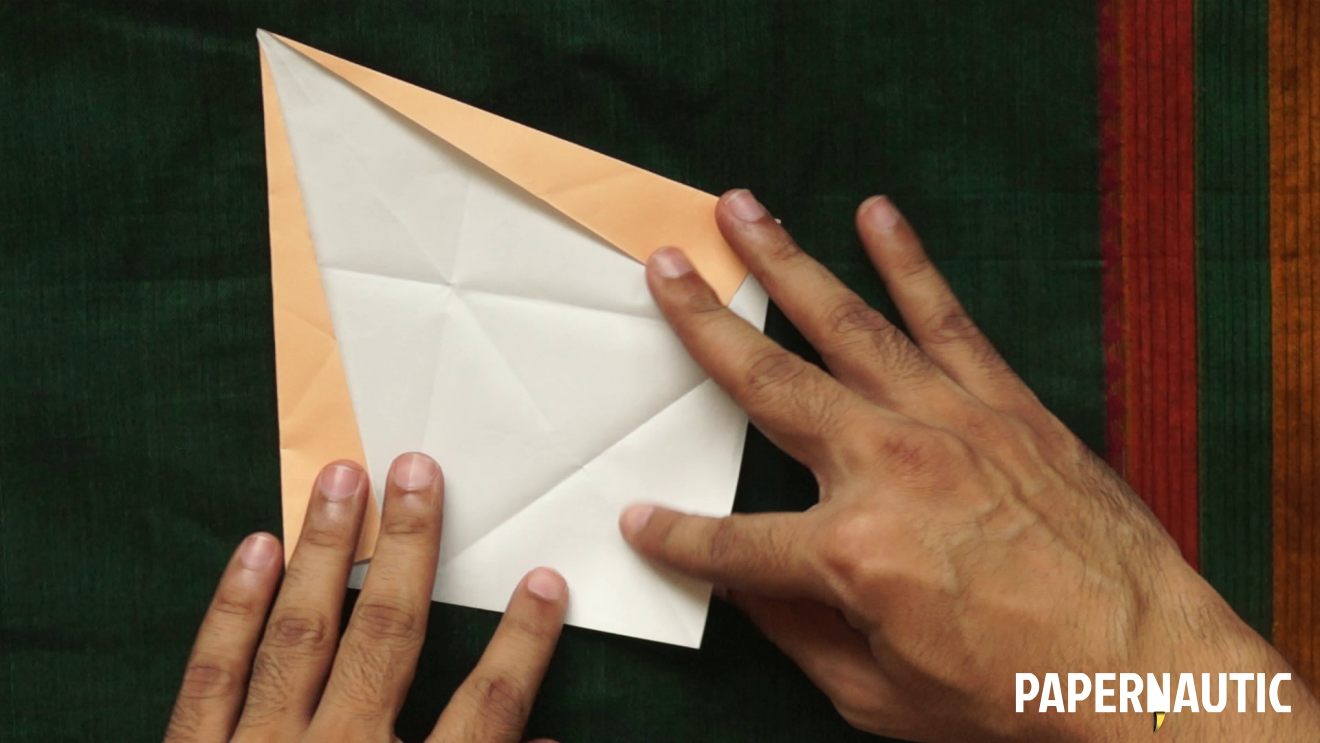 Step 09 - Origami Paper Diya - easy paper diwali lamp steps